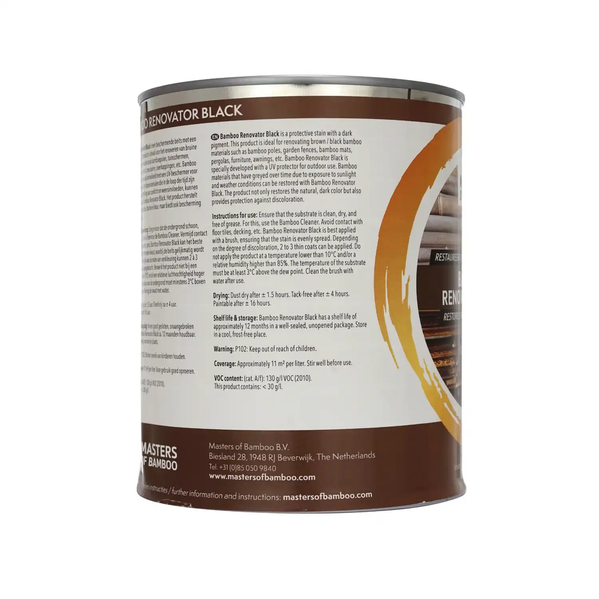 Bamboe Renovator Zwart 1 Liter Blik