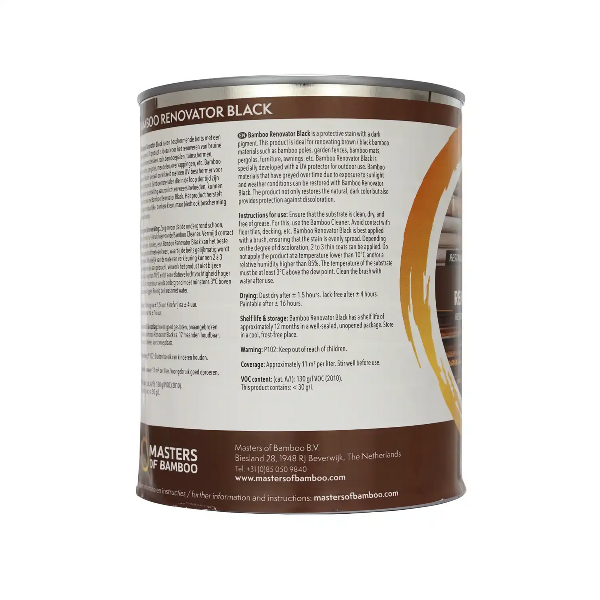Bamboe Renovator Zwart 1 Liter Blik
