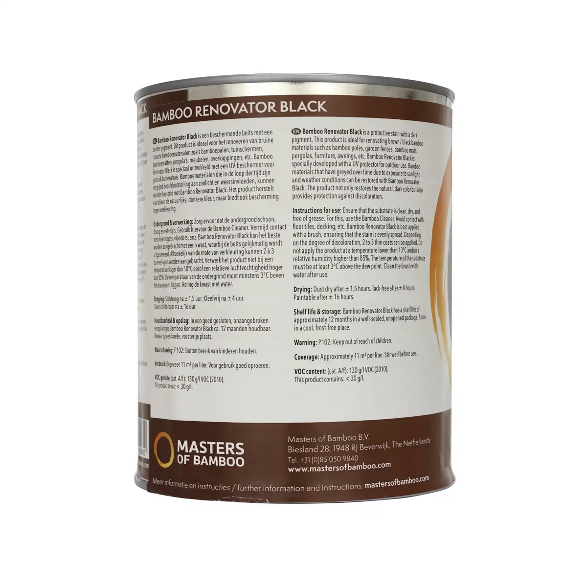 Bamboe Renovator Zwart 1 Liter Blik
