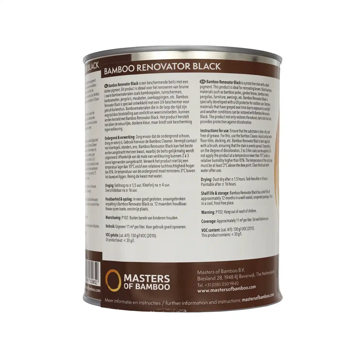 Bamboe Renovator Zwart 1 Liter Blik