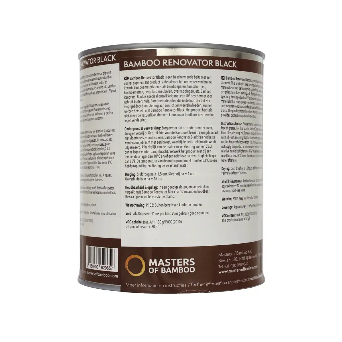 Bamboe Renovator Zwart 1 Liter Blik