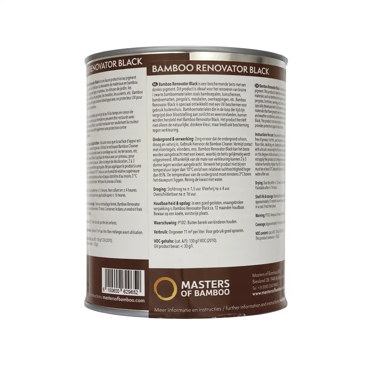 Bamboe Renovator Zwart 1 Liter Blik