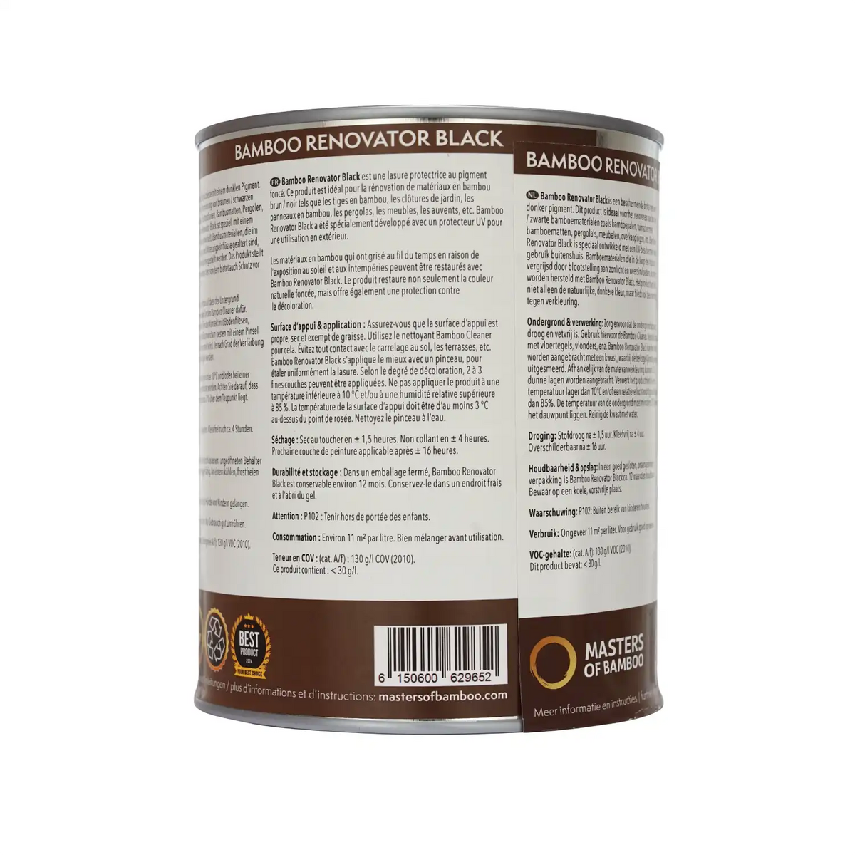 Bamboe Renovator Zwart 1 Liter Blik