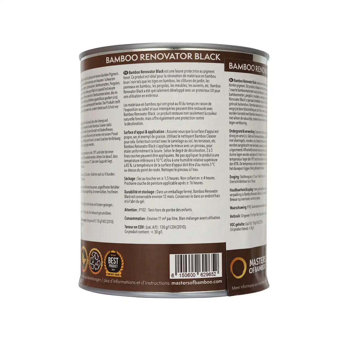 Bamboe Renovator Zwart 1 Liter Blik