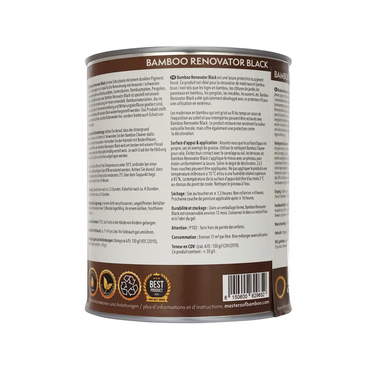 Bamboe Renovator Zwart 1 Liter Blik
