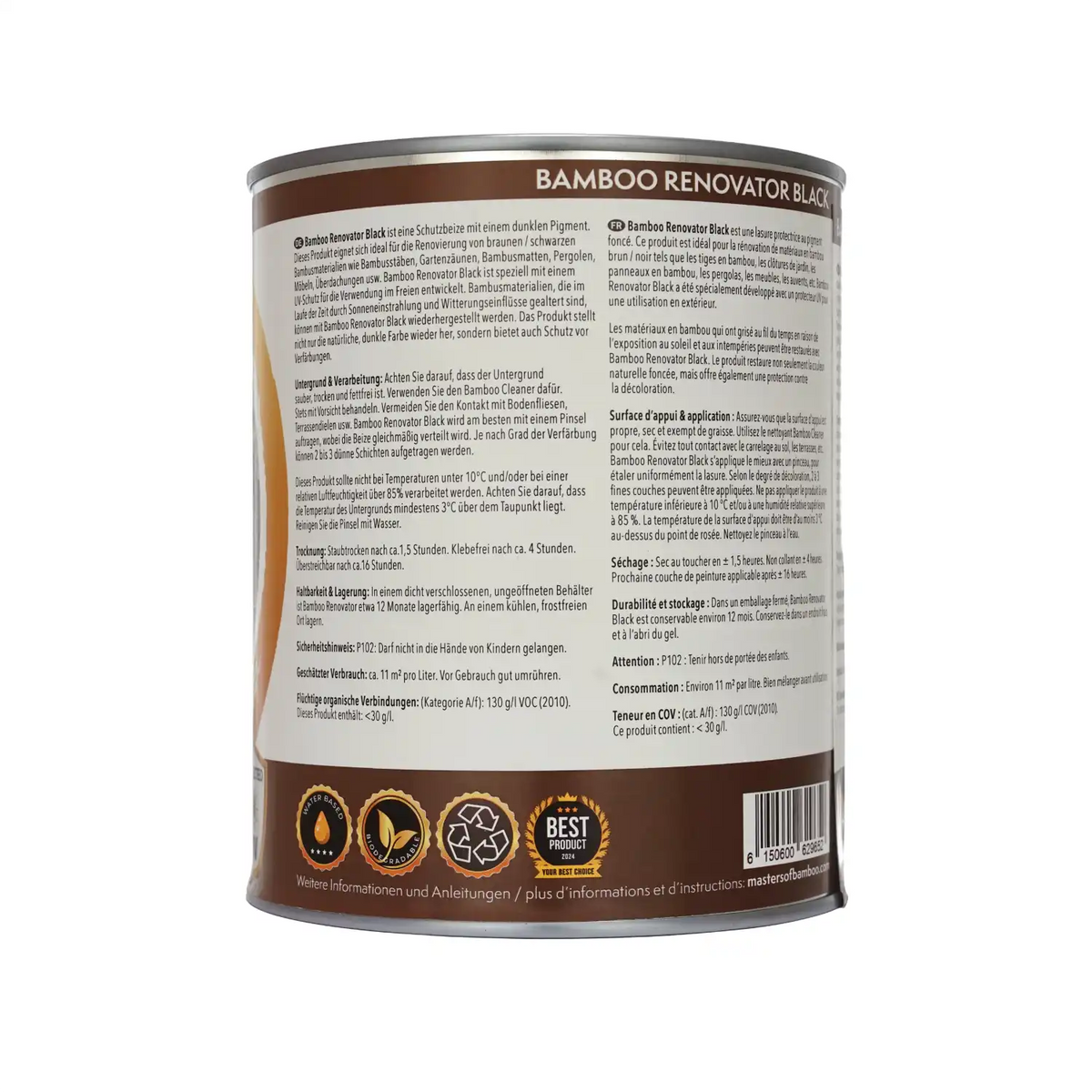 Bamboe Renovator Zwart 1 Liter Blik