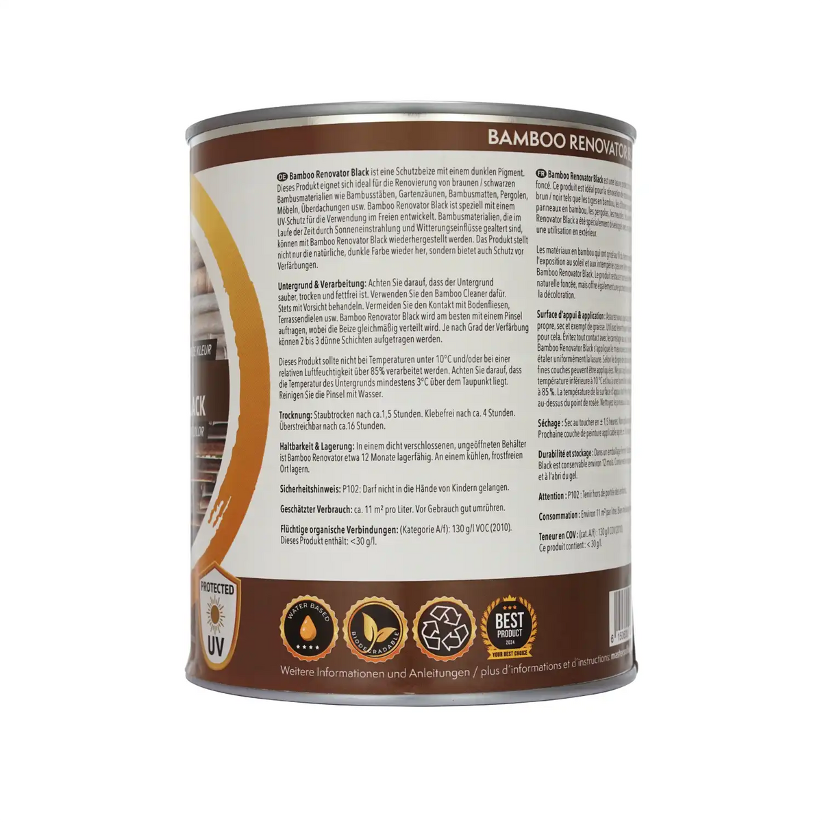 Bamboe Renovator Zwart 1 Liter Blik