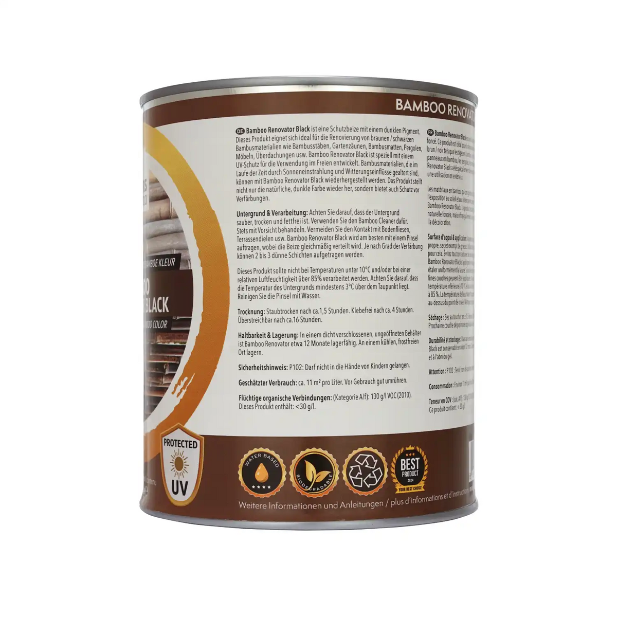 Bamboe Renovator Zwart 1 Liter Blik