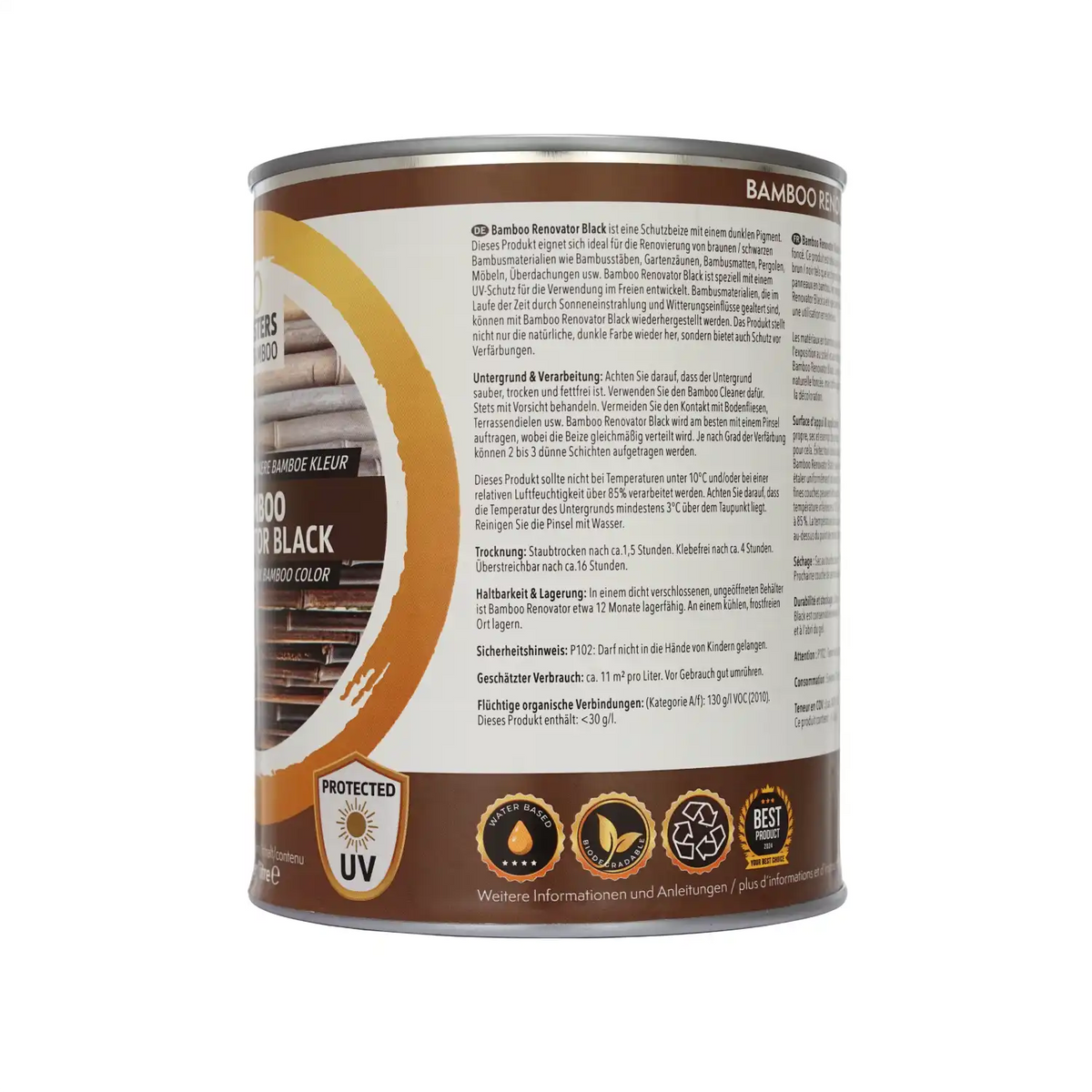 Bamboe Renovator Zwart 1 Liter Blik