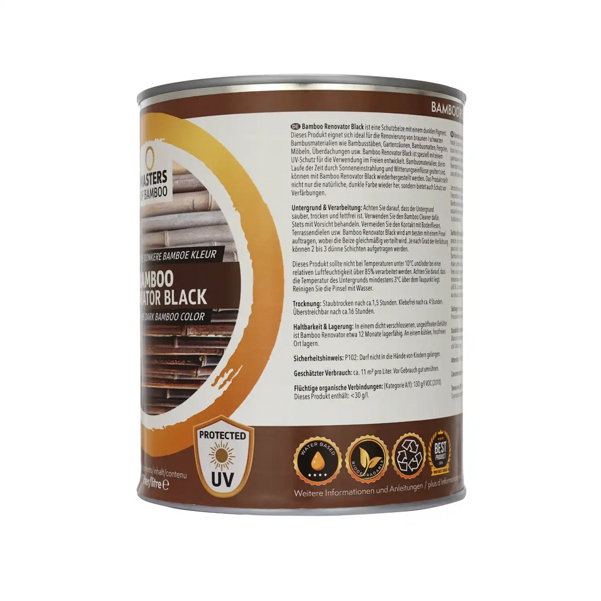 Bamboe Renovator Zwart 1 Liter Blik