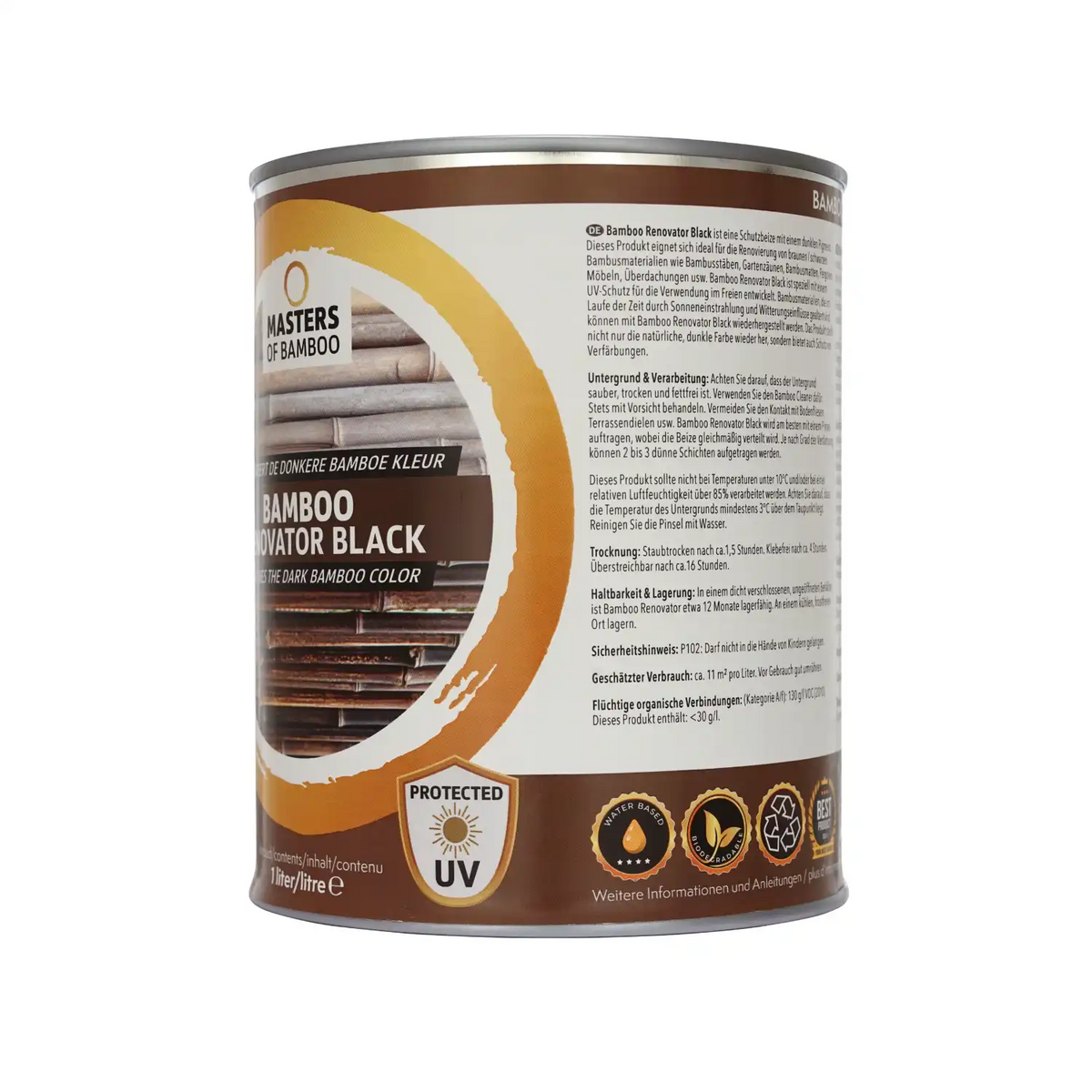 Bamboe Renovator Zwart 1 Liter Blik