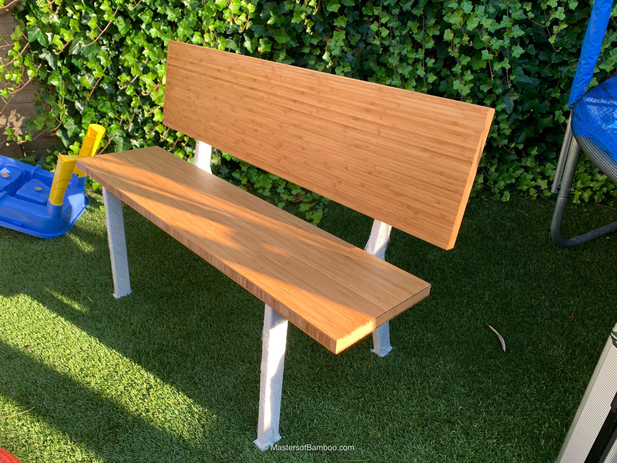 bamboe plaatmateriaal moderne tuinbank