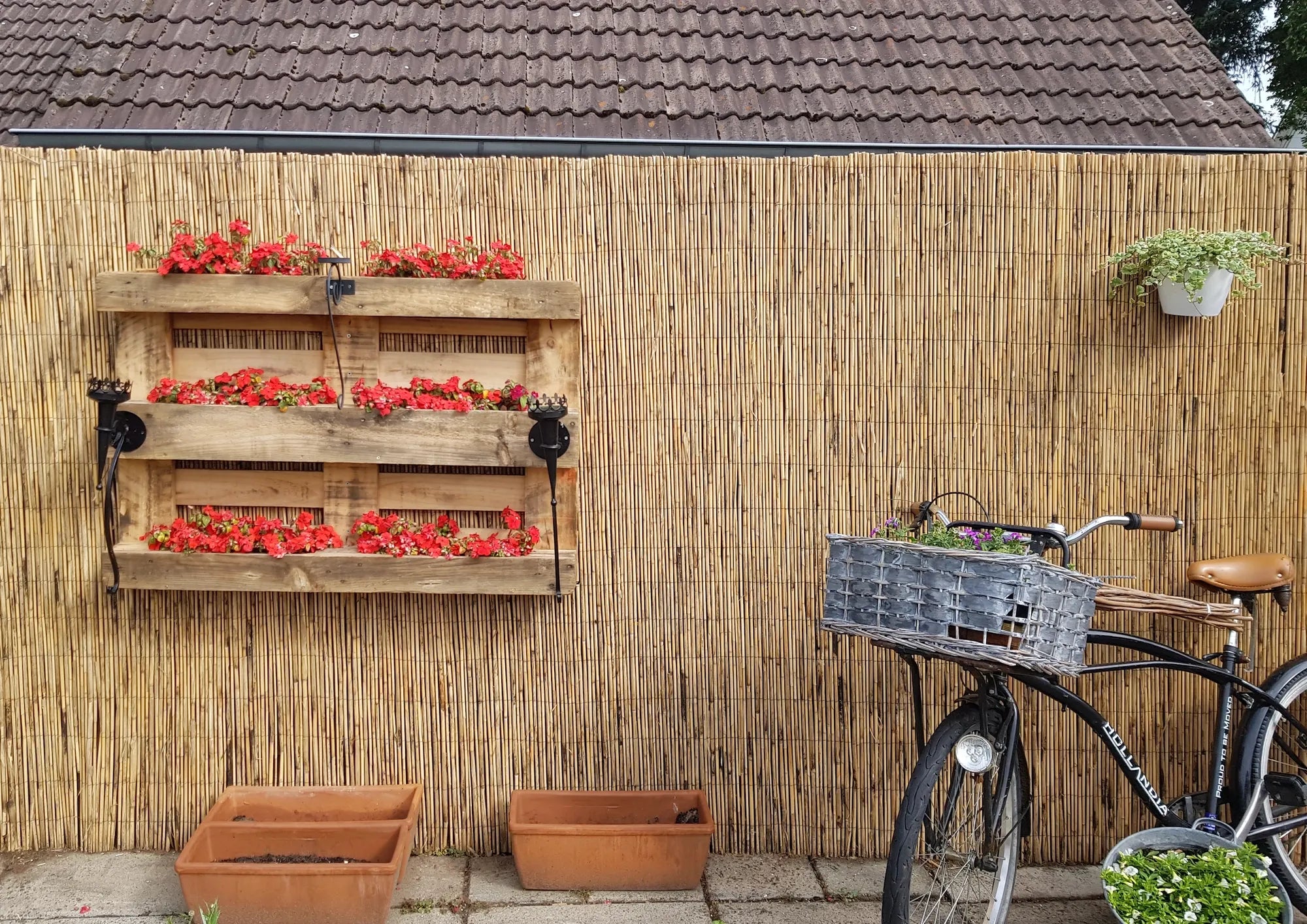 Natuurlijke matten als schutting 