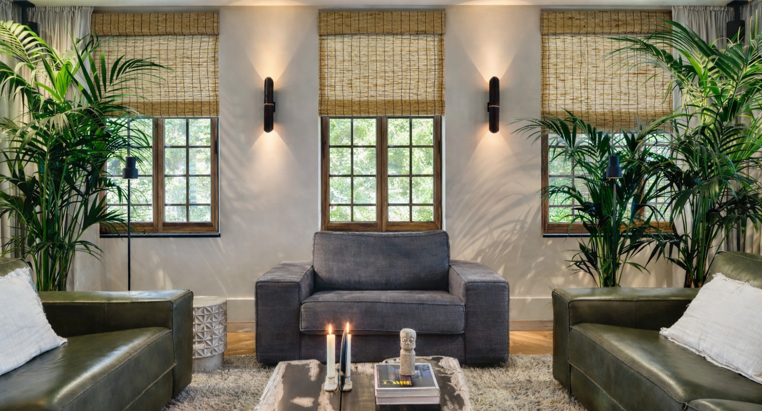 rieten rolgrdijnen luxe interieur