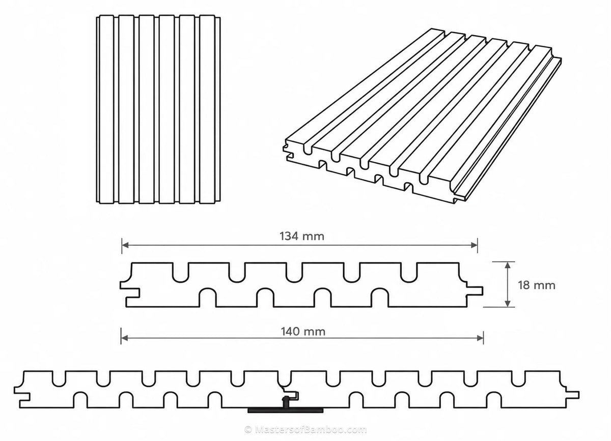 Technische tekening Gevelplank Nano Six
