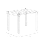 Werktekening bamboe pergola Bali 3x4