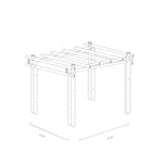 Werktekening bamboe pergola Bali 4x4