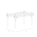 Werktekening bamboe pergola Bogota 2x4