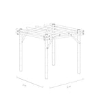 Werktekening bamboe pergola Bogota 3x3