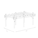 Werktekening bamboe pergola Bogota 3x6