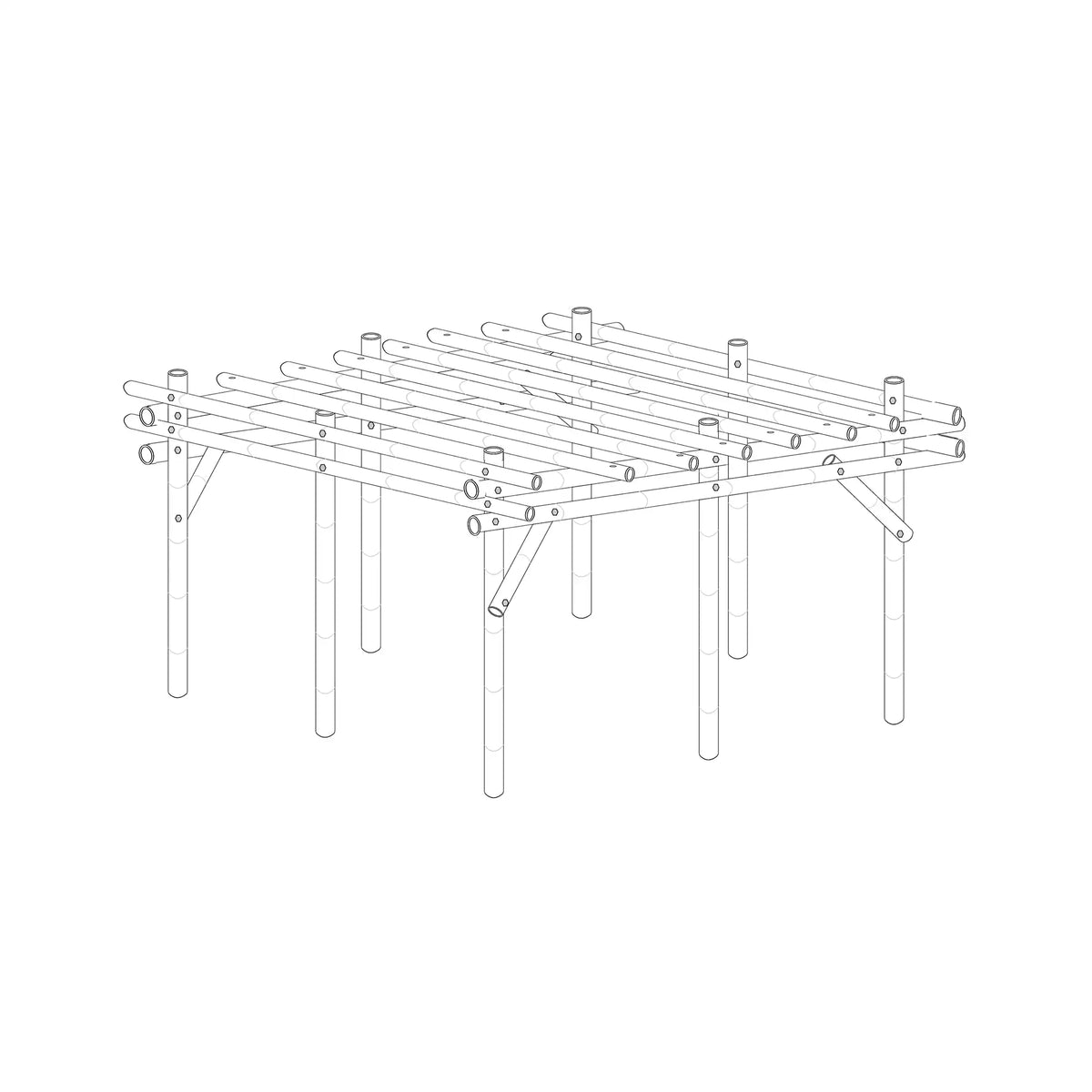 Bamboe pergola bogota 6x6