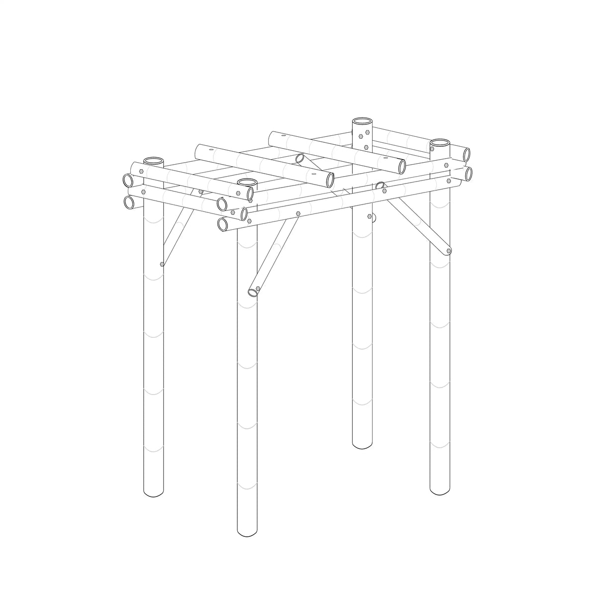 Zwart bamboe prieel java 1x2