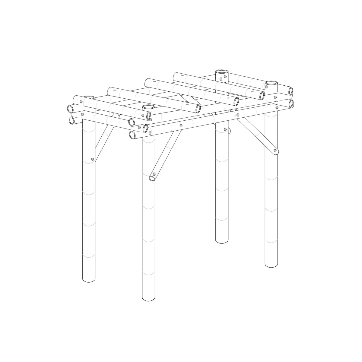 Bamboe pergola java 1x3