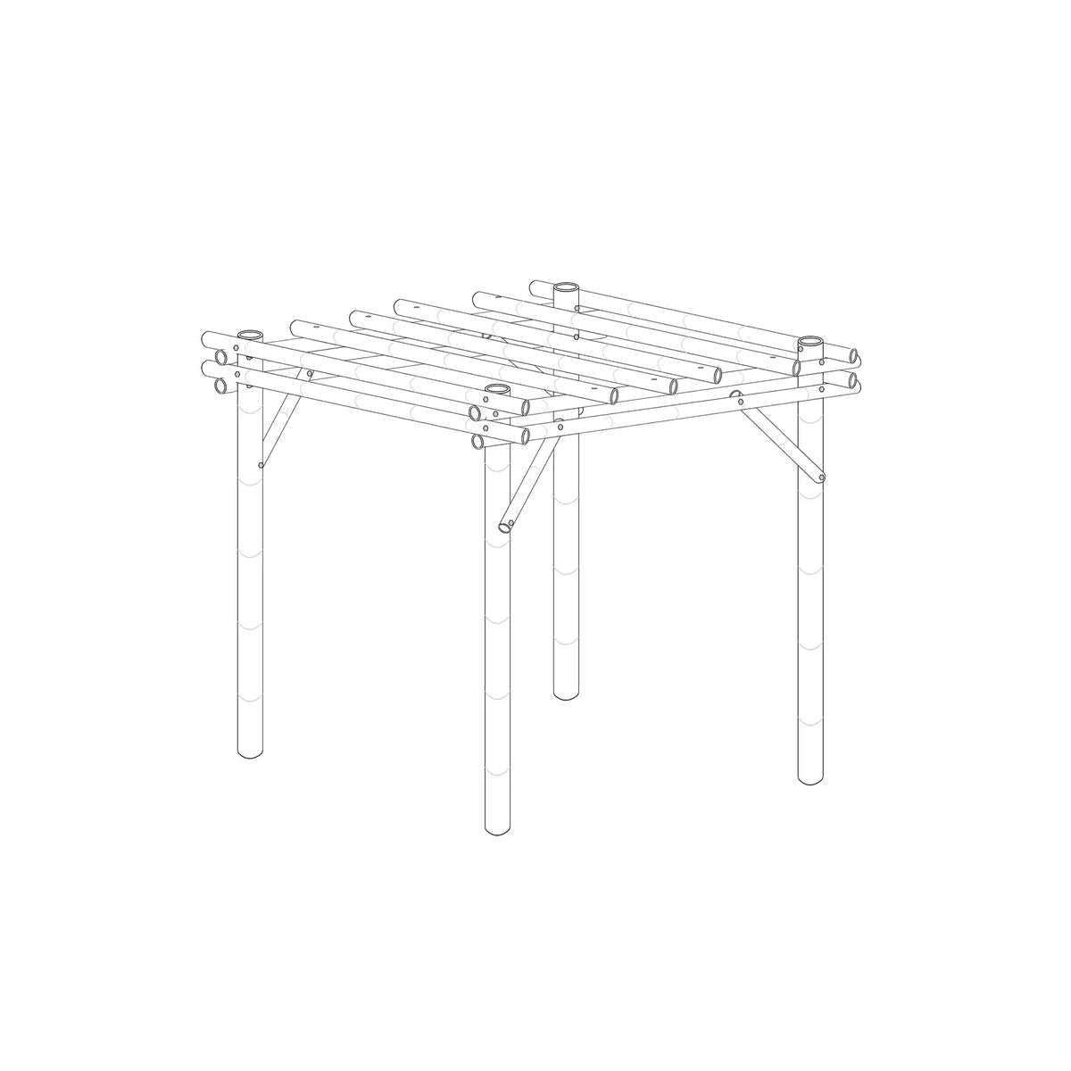 Zwarte bamboe pergola java 4x4