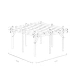 Werktekening bamboe pergola bogota 6x6
