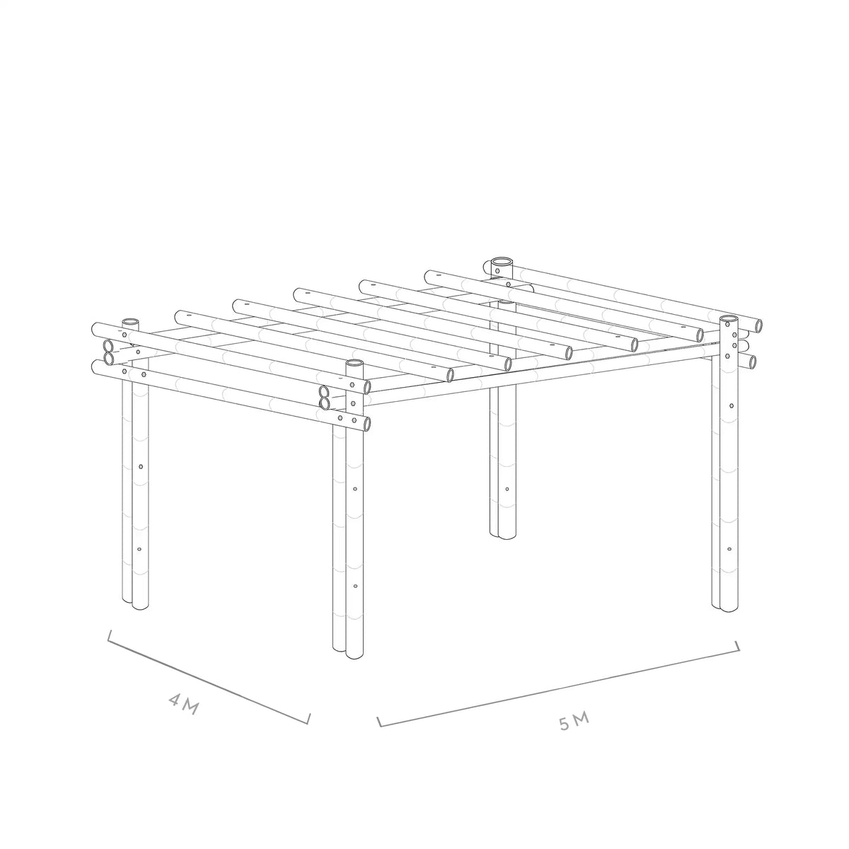 Werktekening bamboe pergola calima 4x5