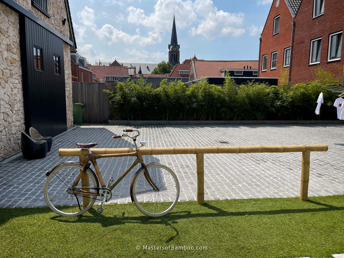 bamboe fietshek fietsaanleunbeugel