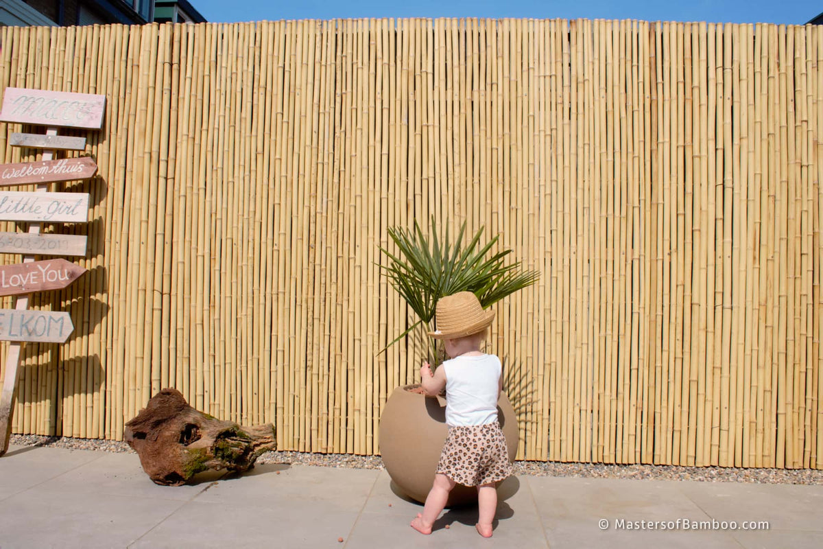 Bamboematten Naturel als Tuinschutting Tuintrend