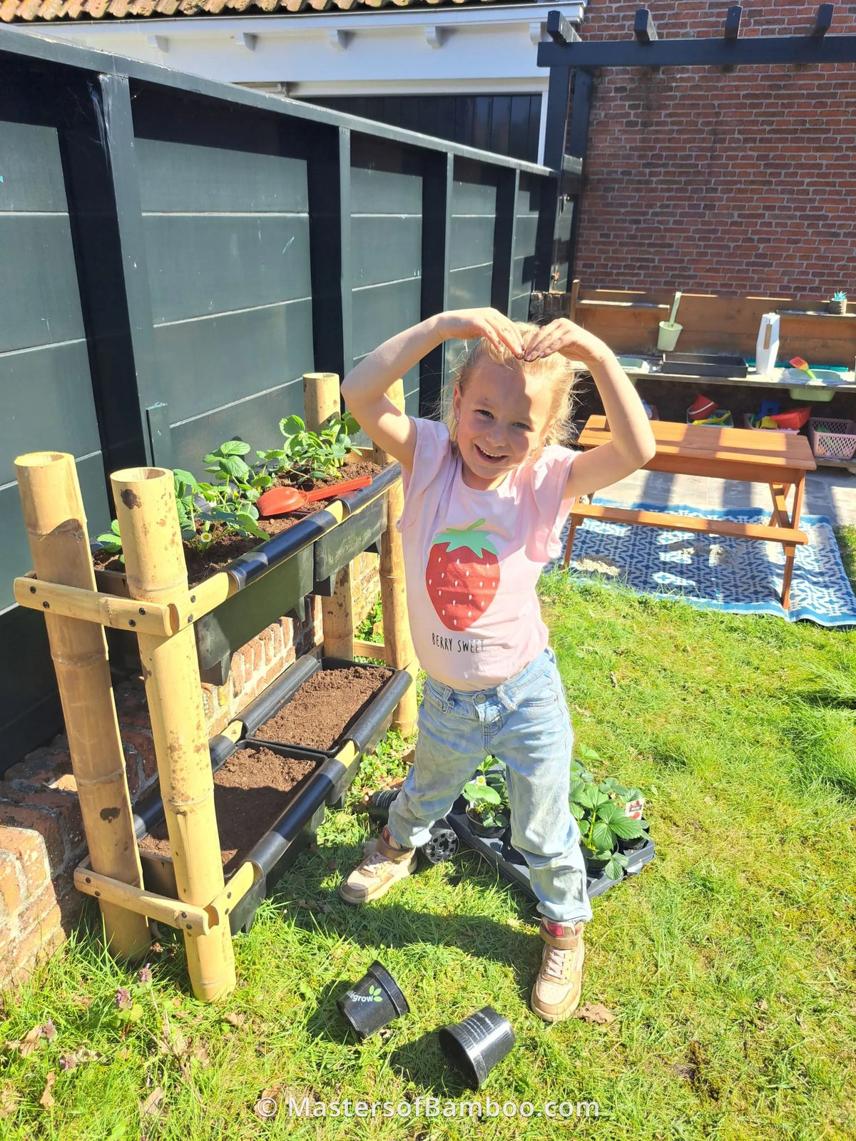 bamboemoestuinbak voor hele gezin