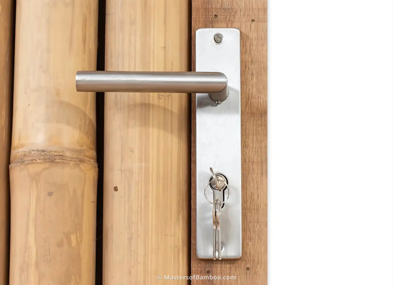 bamboe poortdeur met slot