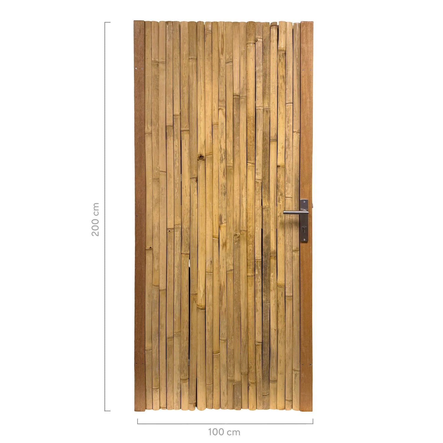 bamboe tuindeur budget naturel hoogtelijn 100x200 cm a