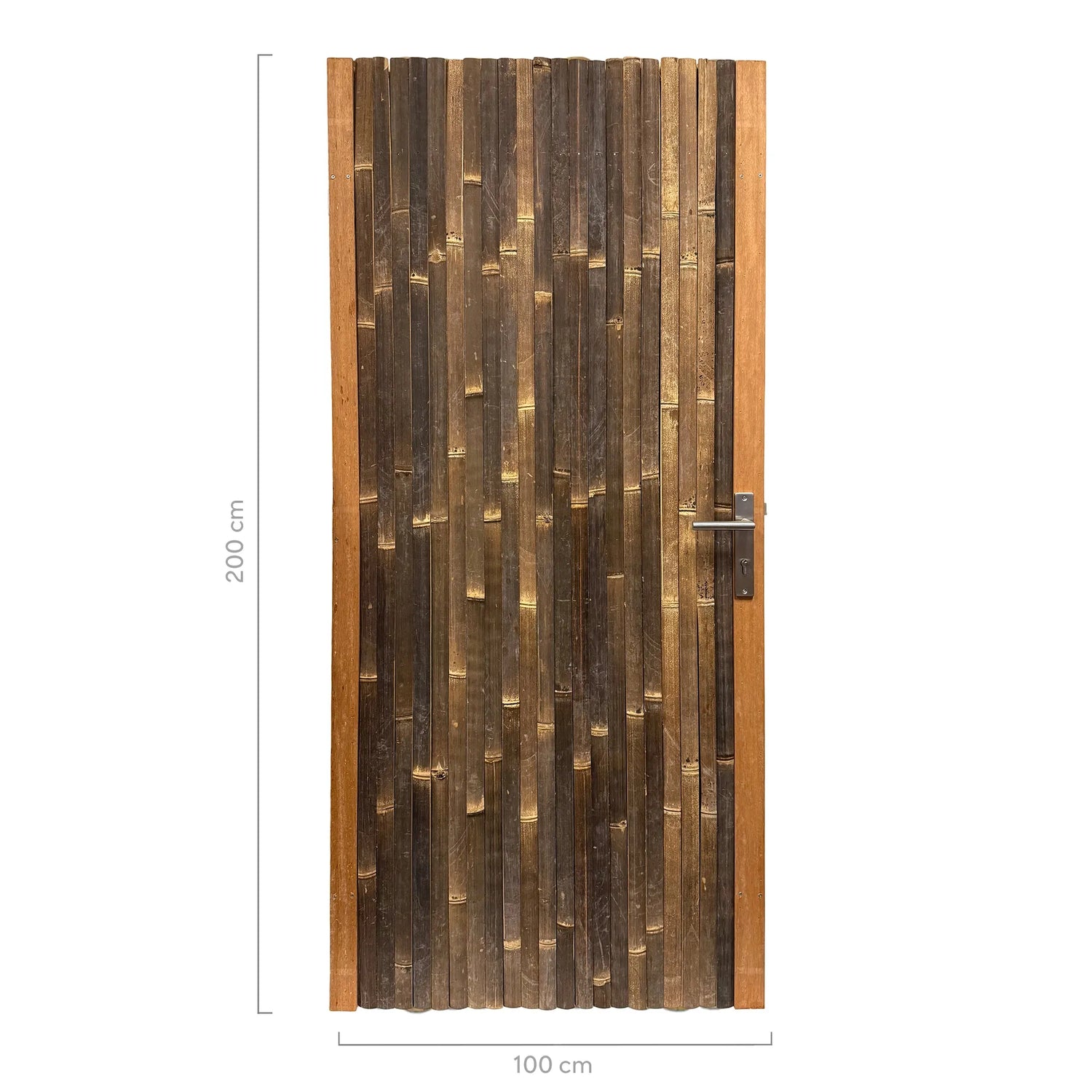 bamboe tuindeur budget zwart hoogtelijn 100x200 cm a