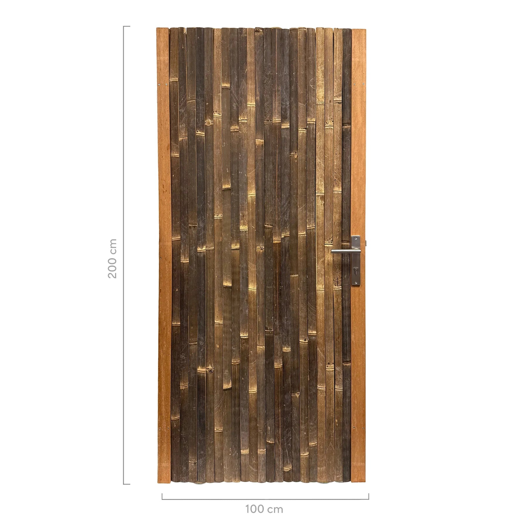 bamboe tuindeur budget zwart hoogtelijn 100x200 cm a