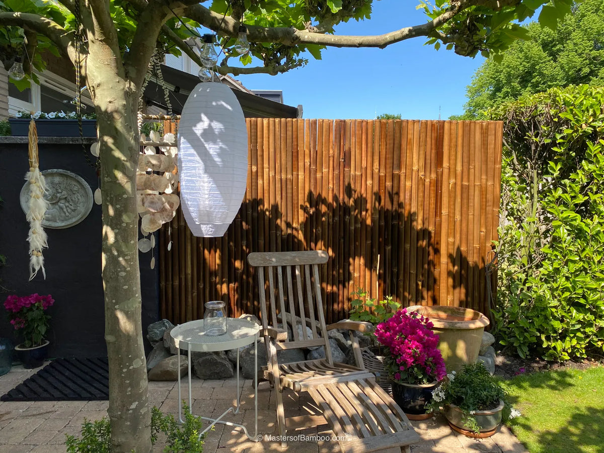 bamboemat op rol zwart deluxe