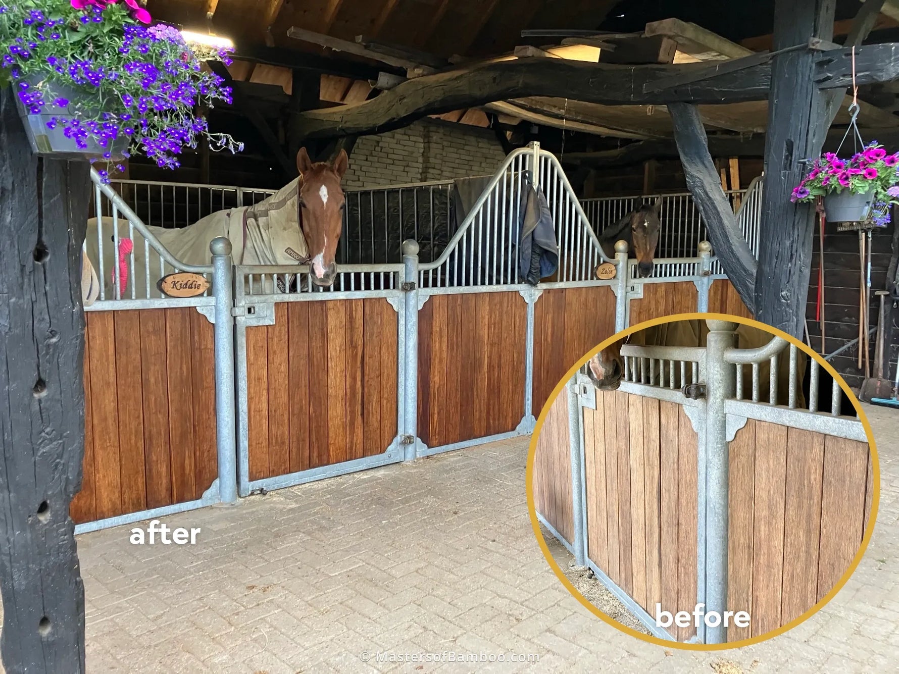 before after nano shield olie bamboe