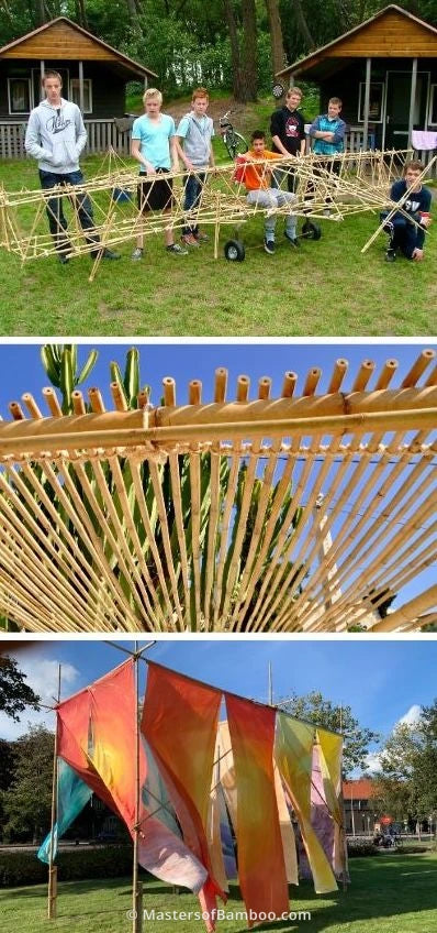 bouwen met bamboestokken