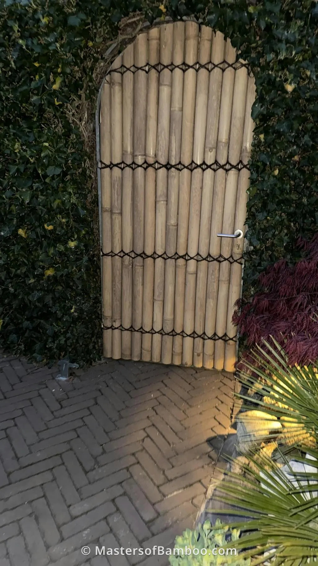 halfrond scherm naturel als poort