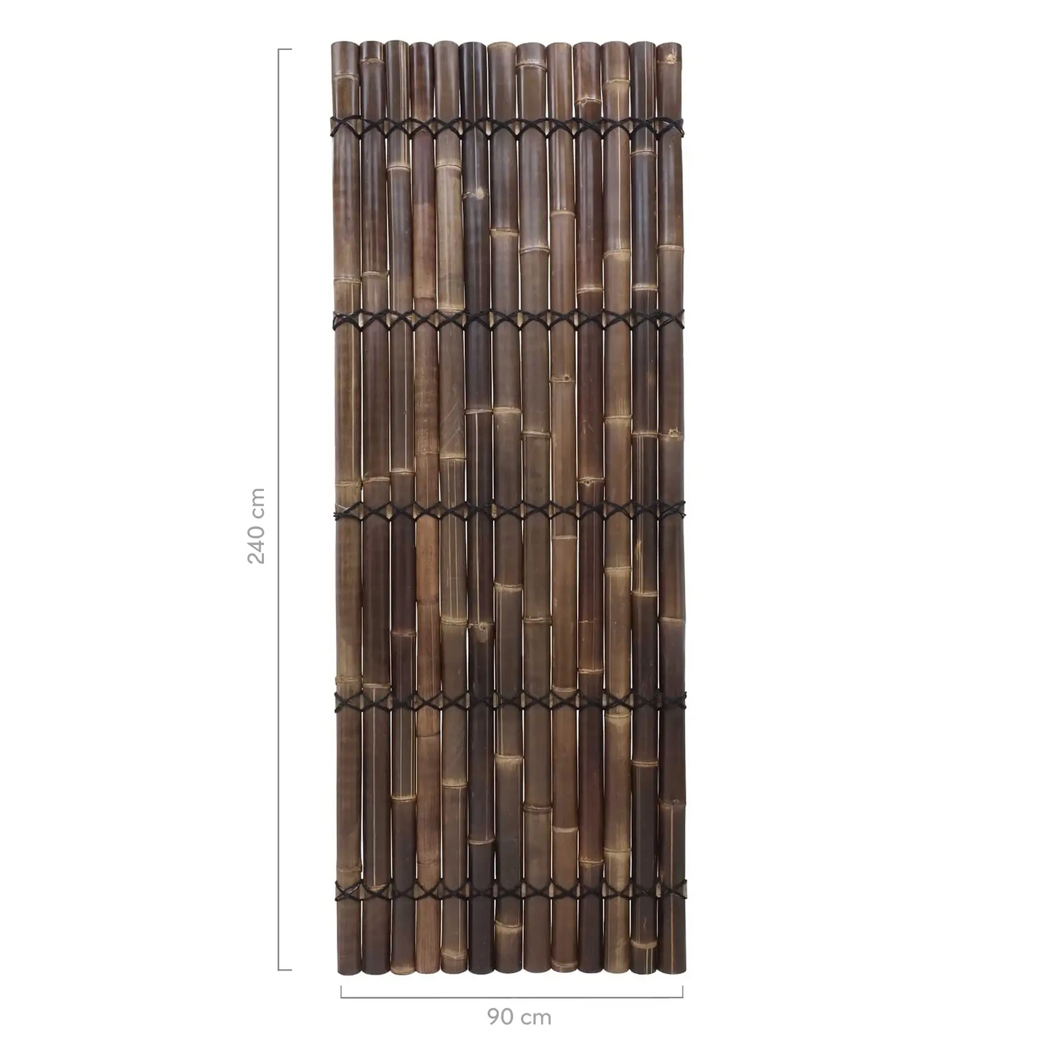 halfrond zwart bamboescherm 90 x 240 cm 1