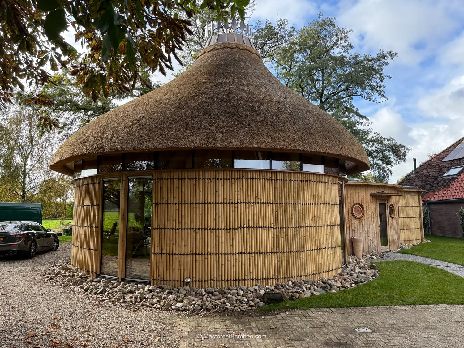 bamboescherm halfrond wandbekleding