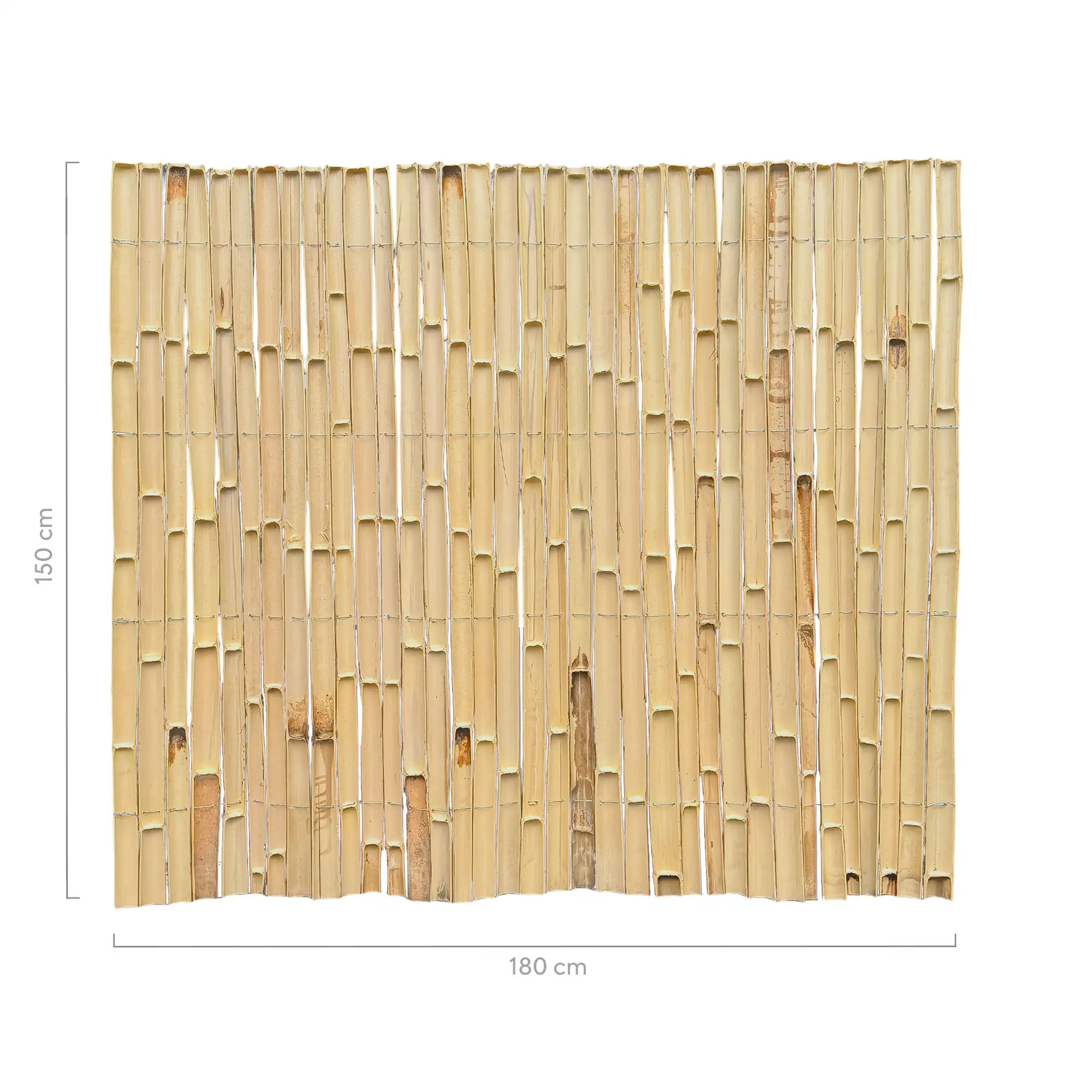 Bamboemat halfrond achterkant 180x150cm