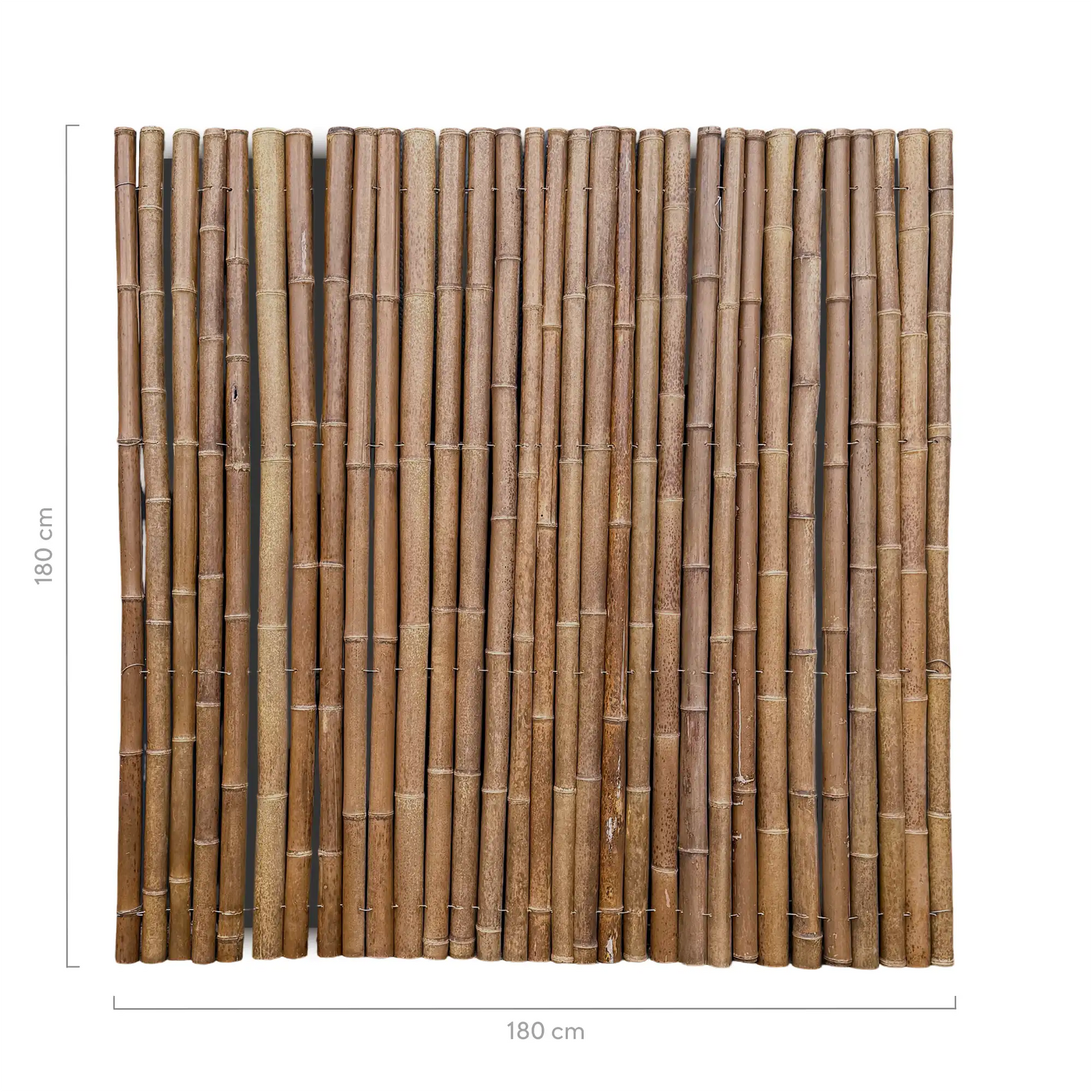 halfronde bamboe mat op rol zwart 180 cm