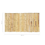 Bamboemat halfrond naturel achterkant 180x100cm