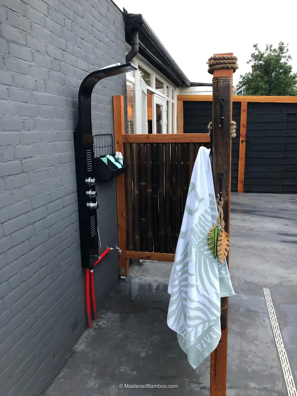 bamboescherm giant zwart 90cm