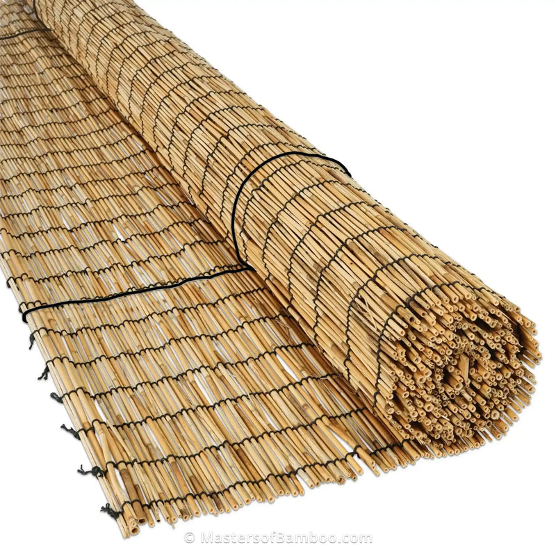 rieten rolgordijn met bedieningsysteem