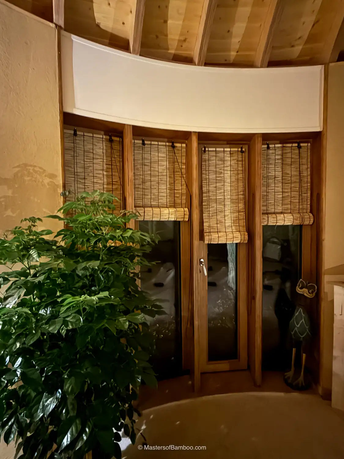 rieten raamdecoratie op rol