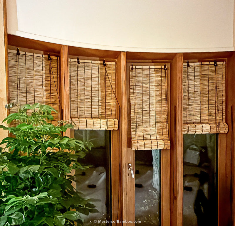 rietengordijn binnenshuis voor raam